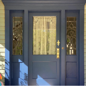 Old Home front door restoration, after paint stripping.